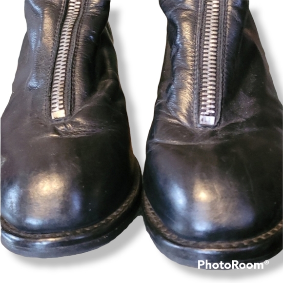 GUIDI Black Leather Zip Up Booties - Picture 5 of 9